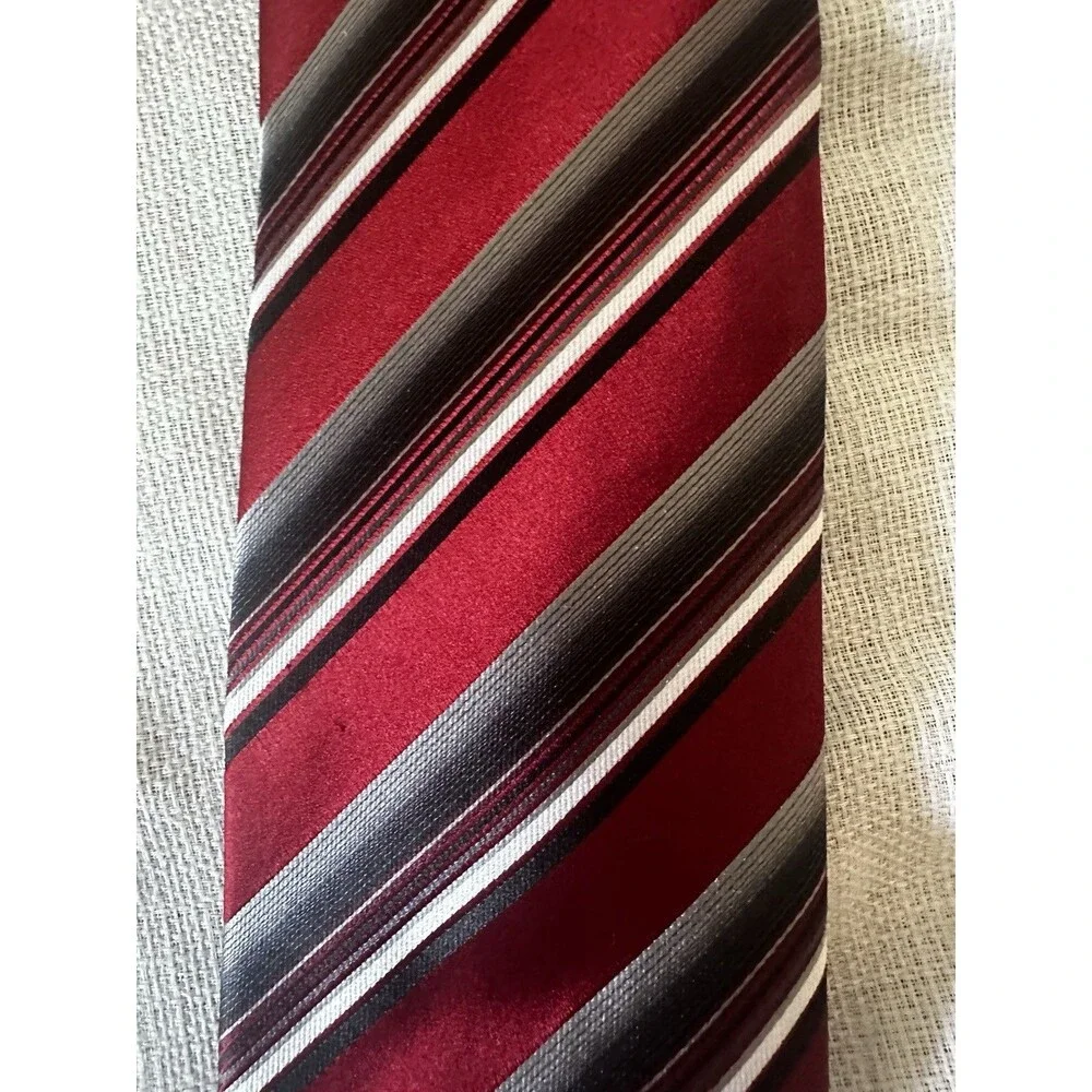 Geoffrey Beene Burgundy Striped Men’s Necktie